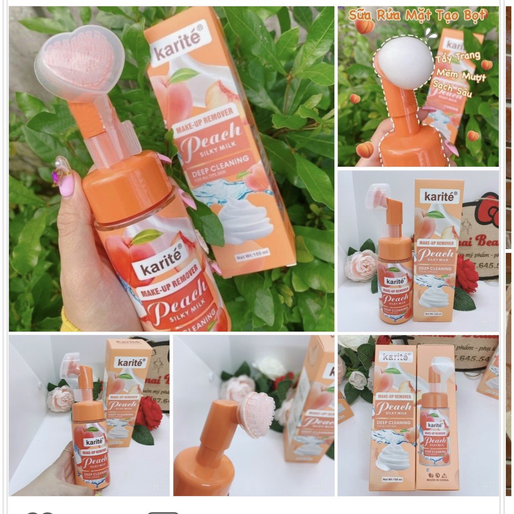 Sữa rửa mặt tạo bọt đào kissbeauty có đầu massa cao cấp D121