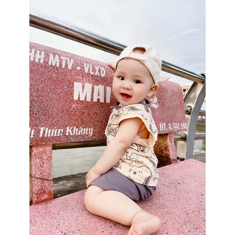 Bộ sát nách chất Cotton SNOOPY cực đẹp thoáng mát mùa hè cho bé Namkidshop (V637)