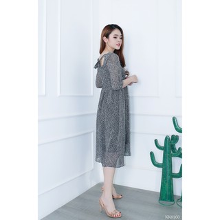 Đầm hoa hở lưng chéo
