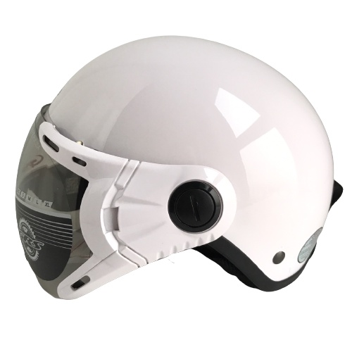 Mũ bảo hiểm nửa đầu có kính - Dành cho người lớn vòng đầu 56-58cm - GRS A33K - Trắng - Nón bảo hiểm Nam - Bảo hiểm Nữ