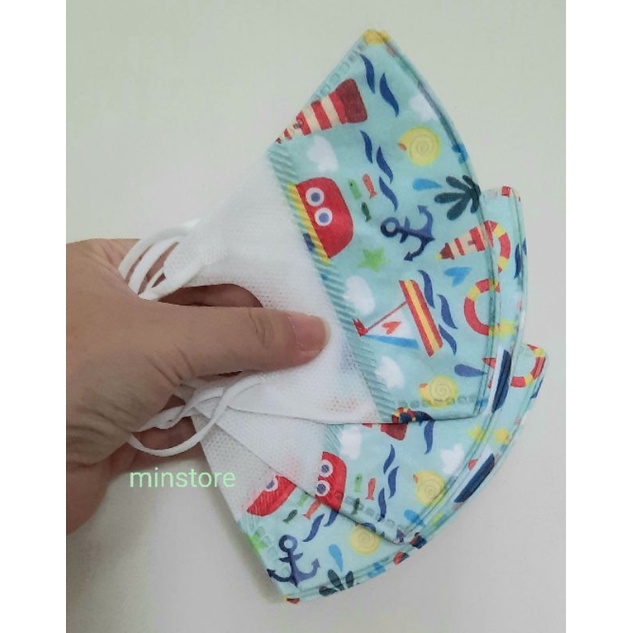 Khẩu trang 3D trẻ em in hình dễ thương - Size 3-6 tuổi túi zip 10 cái