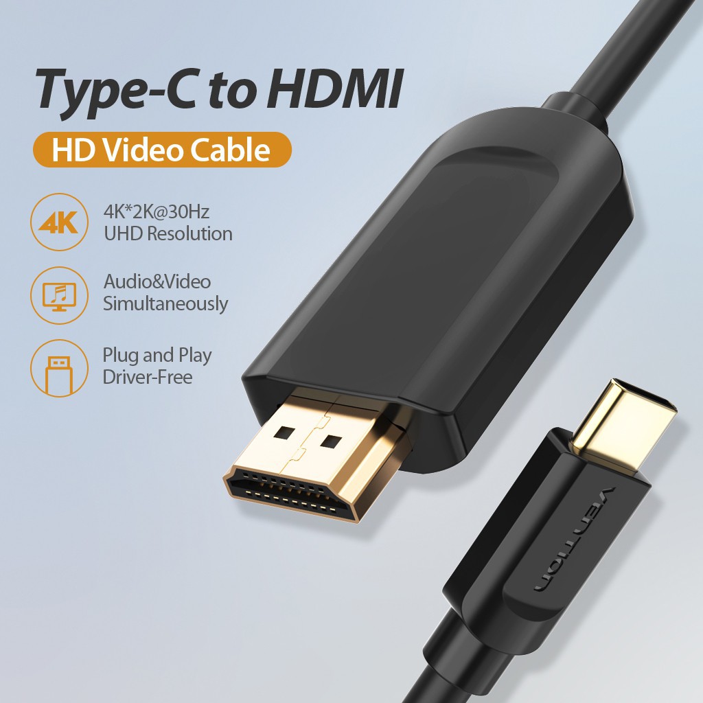 Dây cáp HDMI VENTION chất lượng 4K * 2K UHD Type-C sang 3D USB C