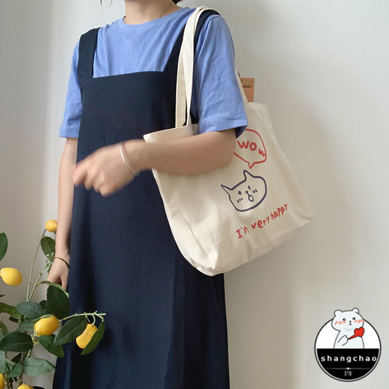 Túi Xách Canvas Sức Chứa Lớn Mẫu Mới 2023 Phong Cách Hàn Quốc Dễ Phối Đồ Dành Cho Nữ