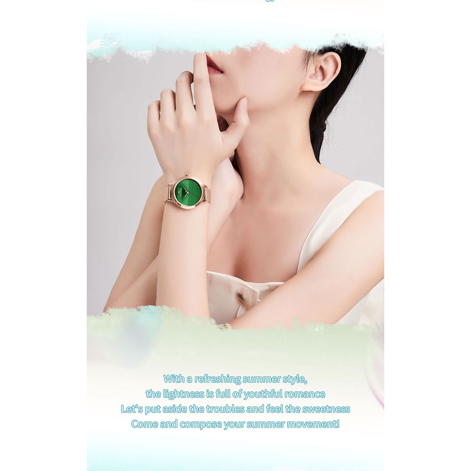 Đồng Hồ Thạch Anh NAVIFORCE Dây Thép Thanh Lịch Chống Thấm Nước Cho Nữ