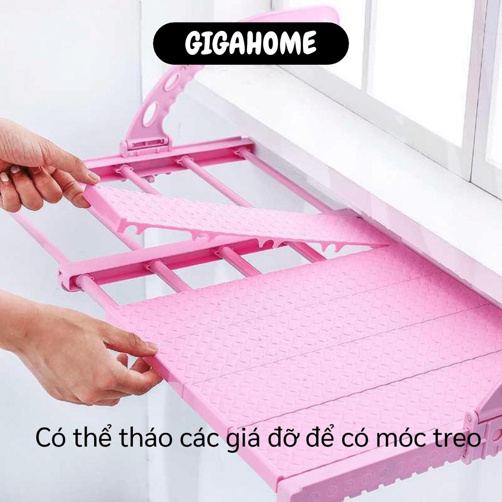 Giàn Phơi Đồ GIGAHOME Giá Phơi Quần Áo Treo Ban Công, Lan Can, Cửa Sổ Gấp Gọn Tiện Lợi 8281