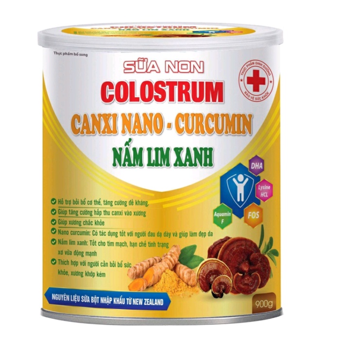 Sữa non Colostrum Canxi nano Curcummin Nấm Lim Xanh