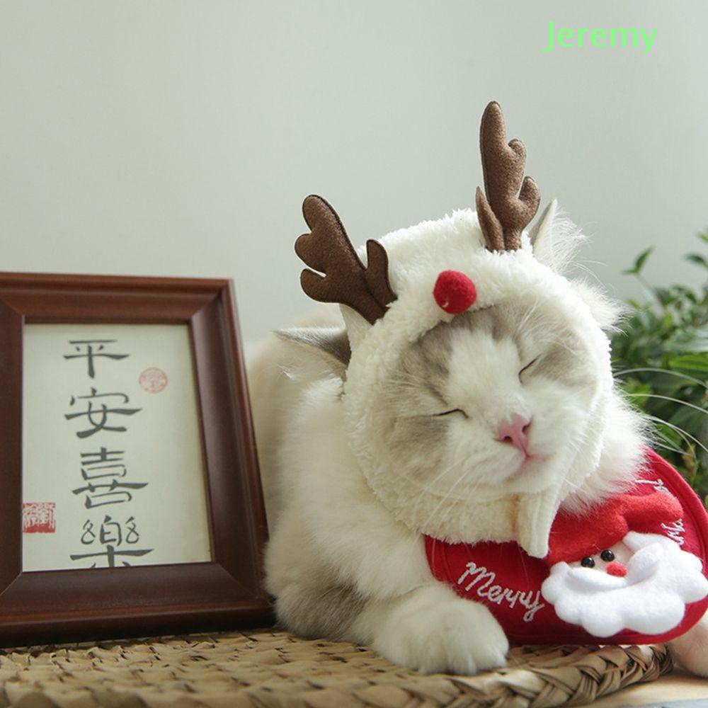 Khăn yếm/ mũ hóa trang họa tiết ông già noel thời trang thu đông cho chó/mèo cỡ nhỏ/vừa và lớn