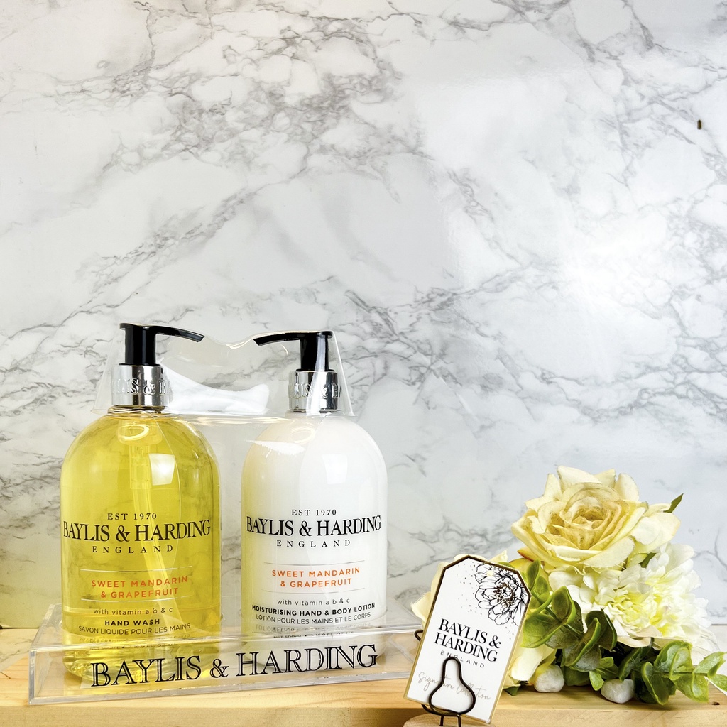 Baylis &amp; Harding Sweet Mandarin &amp; Grapefruit Set 2 món rửa tay và chăm sóc da với Vitamin A, B &amp; C 1000ml