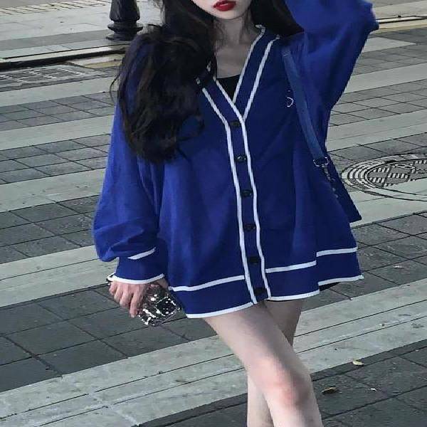 Áo Khoác Cardigan Dệt Kim Mỏng Dáng Rộng Thời Trang Thu Đông Phong Cách Retro