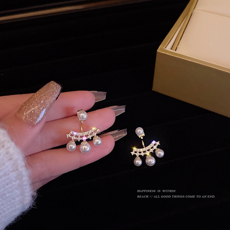 Khuyên Tai Ngọc Trai Treo Sau Phong Cách Thời Trang Mùa Hè Hàng Mới 2022 Dành Cho Bạn Nữ