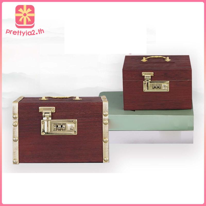 Ống Heo Tiết Kiệm 2 Ngăn Có Khóa Mật Khẩu Phong Cách Vintage