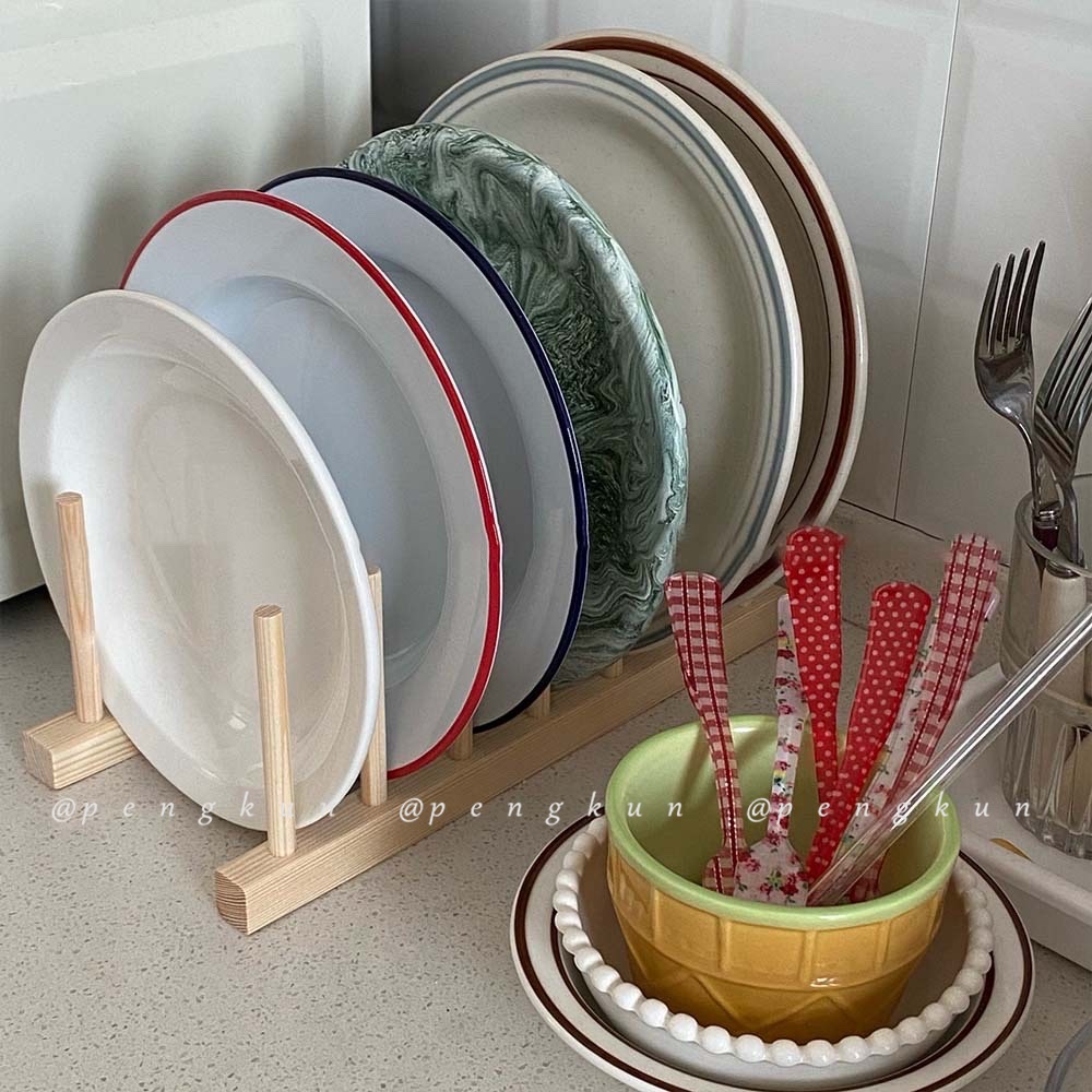 Kệ Đựng Sách/Tạp Chí/Tạp Chí Để Bàn Bằng Gỗ Trơn Phong Cách Ins
