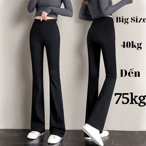 Quần legging ống loe bigsize nữ cạp cao co giãn to rộng 40kg đến 75kg