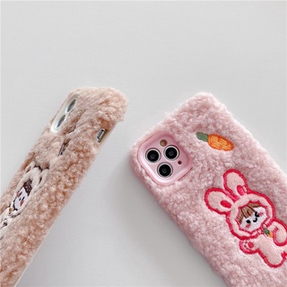 Ốp lông cừu hình bé gấu thỏ cho IPhone