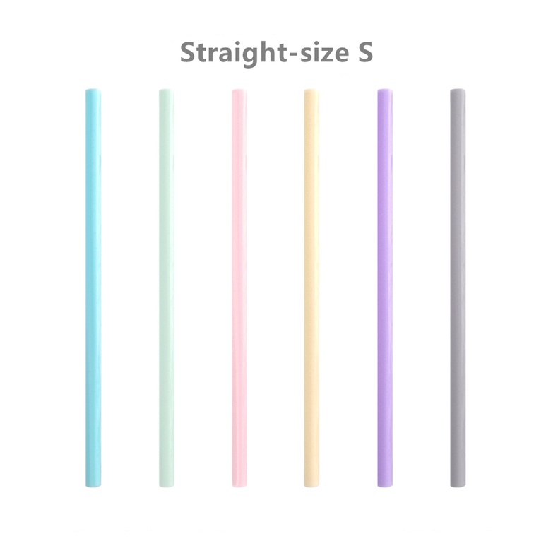 Bộ 6 Ống hút silicon bảo vệ môi trường ống hút silicone tái sử dụng