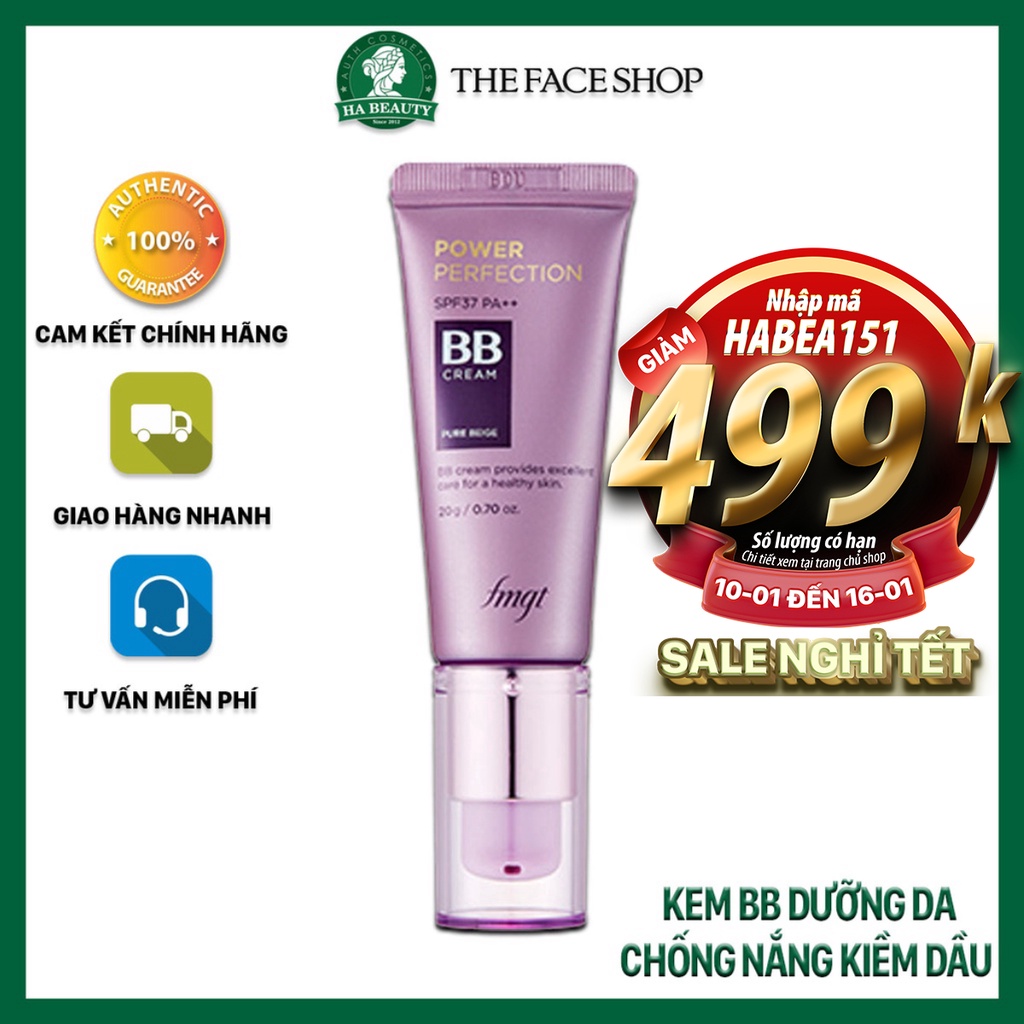 Kem nền bb cream The Face Shop Power Perfection che khuyết điểm kiềm dầu trang điểm đa năng Hàn Quốc 20g SPF37 PA++