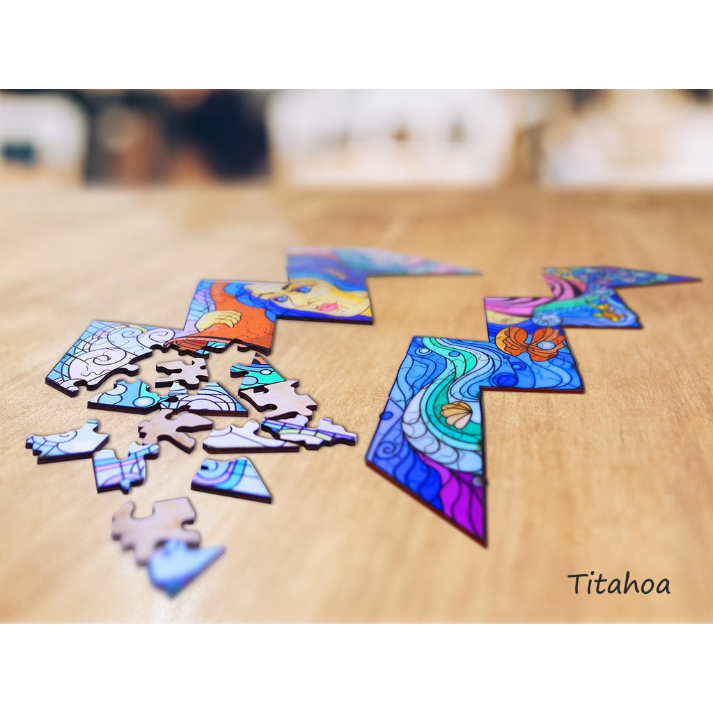 Bộ Tranh Gỗ Ghép Hình Wooden Jigsaw Puzzle, Tranh ghép hình bằng Gỗ Cung Hoàng Đạo Aquarius