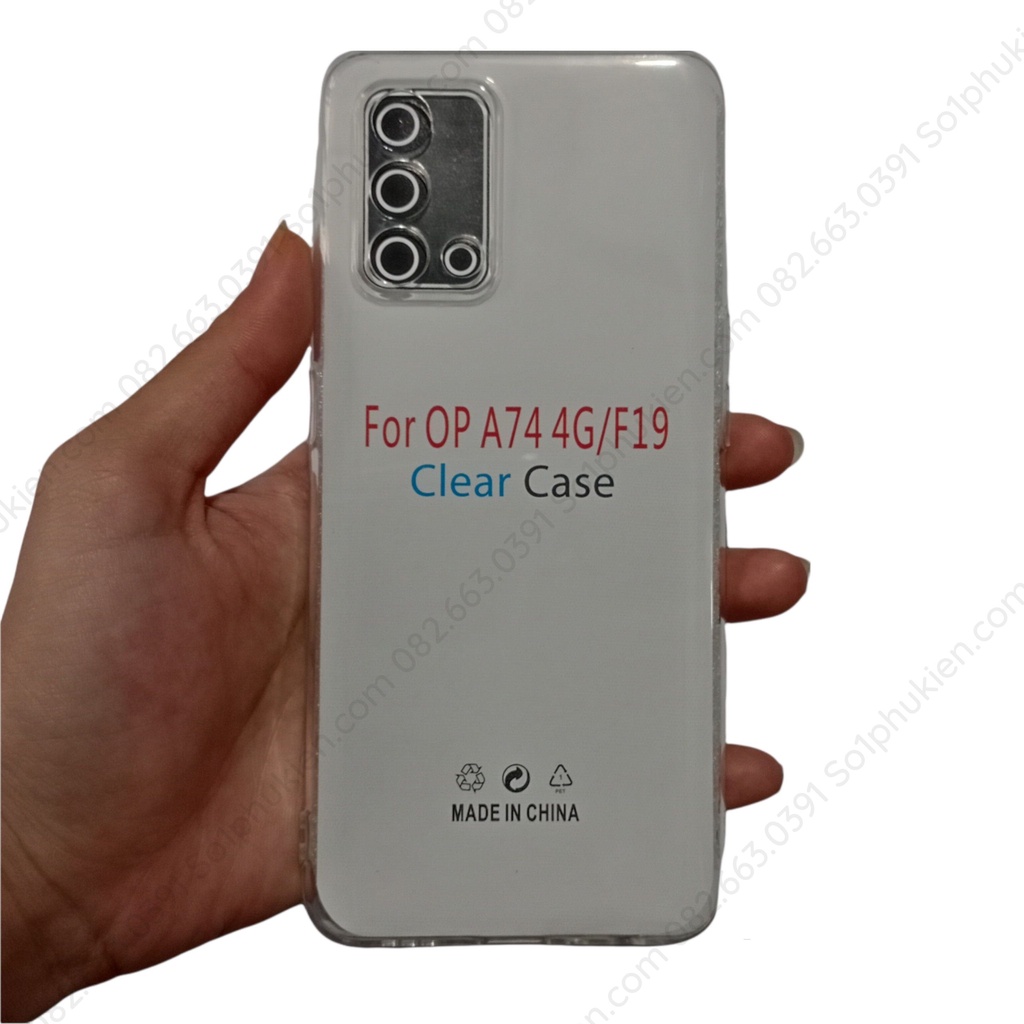 Ốp lưng Oppo A74 4G / A95 / F19 loại dẻo trong cao cấp, trong chống sốc bảo vệ cam bền đẹp