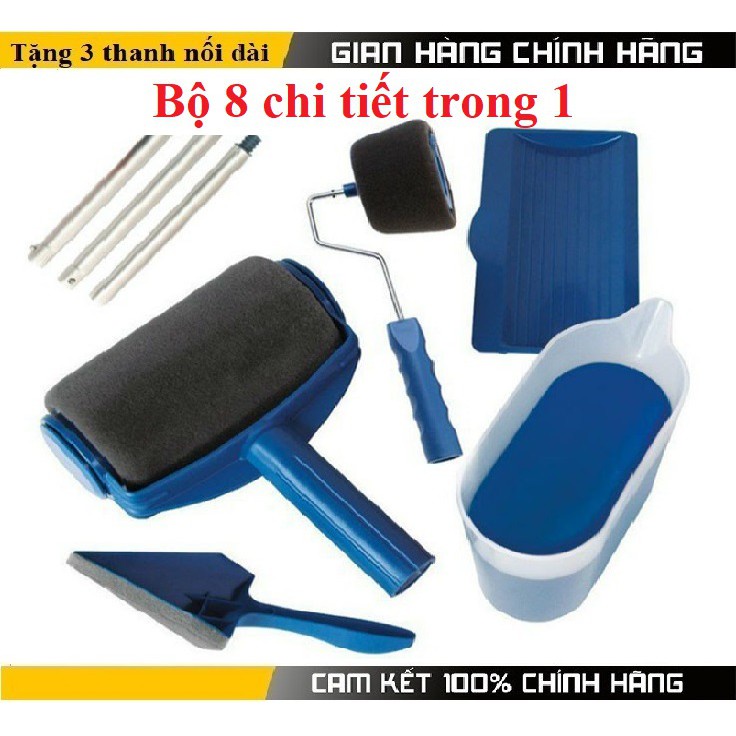 BỘ DỤNG CỤ LĂN SƠN TƯỜNG THÔNG MINH KHÔNG CẦN NHÚNG SƠN ( Tặng kèm 3 cán nối dài bằng INOX )