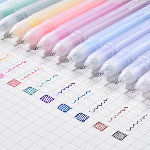 Bút trang trí sổ tay MIRA dạng gel ngòi 0.5mm đủ 12 màu dễ thương BMBooks