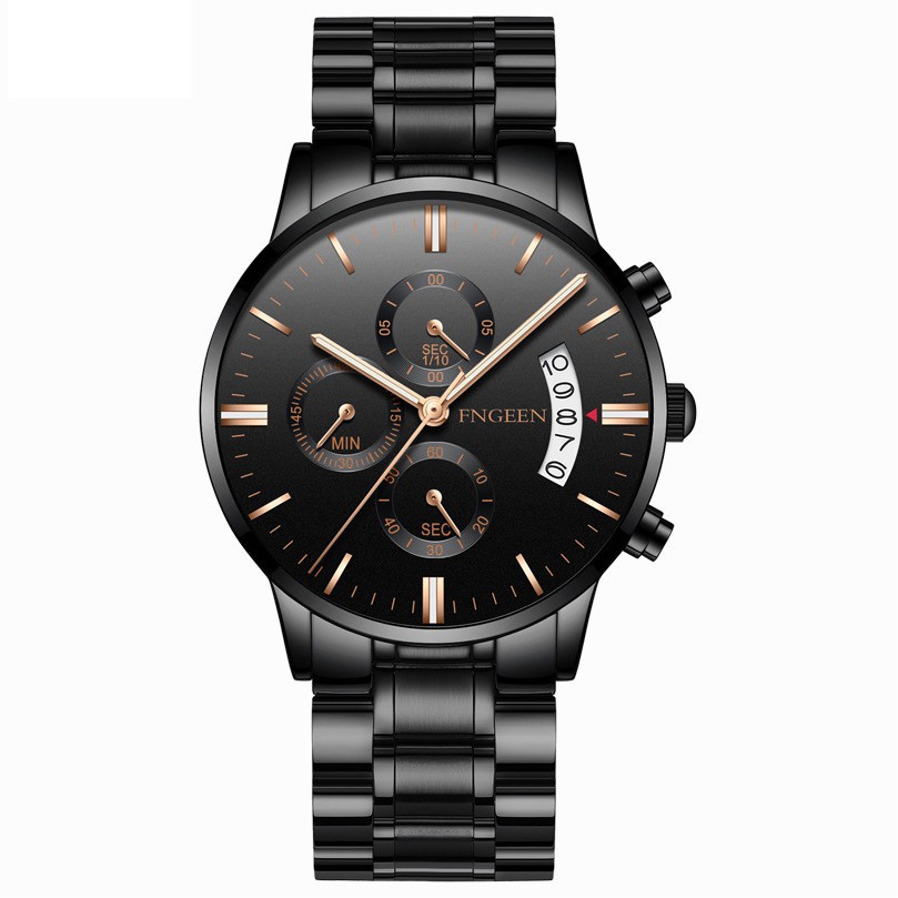 Đồng Hồ Nam Lịch Ngày FNGEEN F8181 Doanh Nhân 2019 Dây Thép Cao Cấp - HÀNG MỚI VỀ