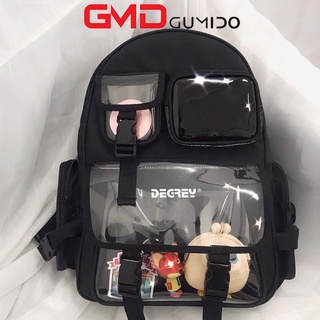 Balo Nữ Nam Cặp Sách Đi Học Degrey Màu Đen Ulzzang Cao Cấp Giá Rẻ Cho Học Sinh Cấp 1 2 3 Thời Trang Đẹp GUMIDO