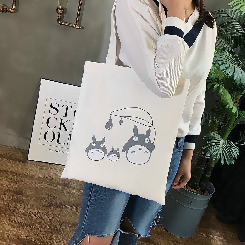 Túi tote đeo chéo đeo vai vải canvas giá rẻ đi học đi chơi Thanhthushop68 554