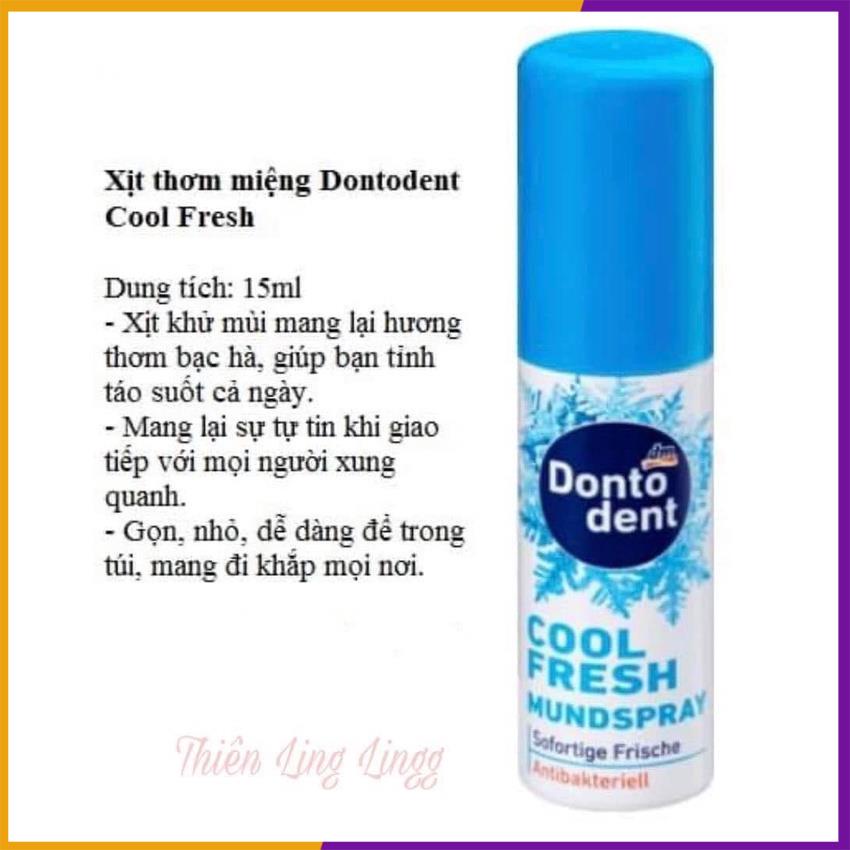 Xịt thơm miệng Dontodent Đức cho hơi thở thơm mát suốt cả ngày