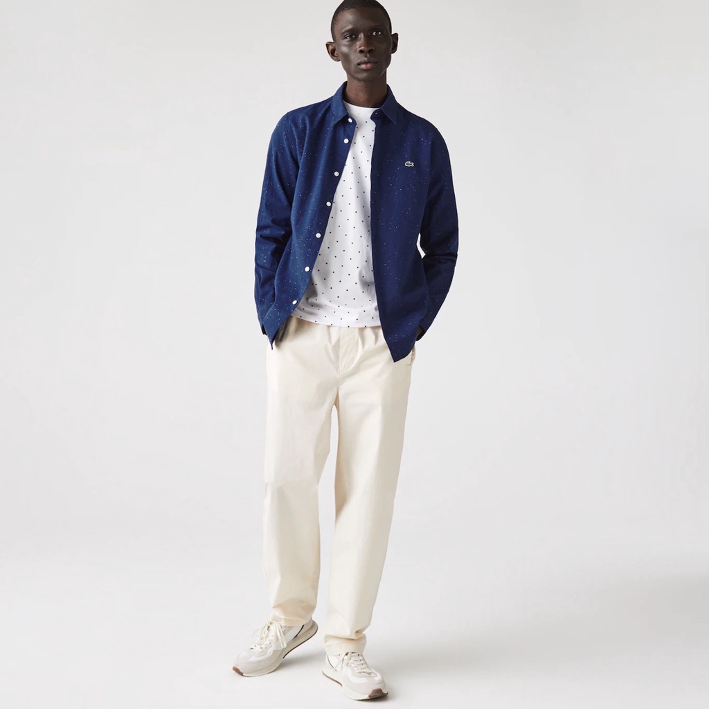 ÁO SƠ MI NAM LACOSTE MEN'S COTTON CHAMBRAY SHIRT - SIZE M  SLIM FIT