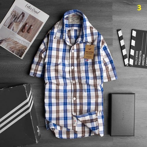 ÁO SƠ MI NAM KẺ SỌC CARO NHỎ TAY NGẮN | BigBuy360 - bigbuy360.vn