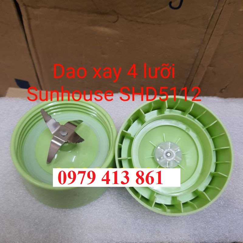 Lưỡi dao 4 máy xay sinh tố Sunhouse SHD5112 (màu xanh) hàng chính hãng kèm gioăng -anhsonnd18