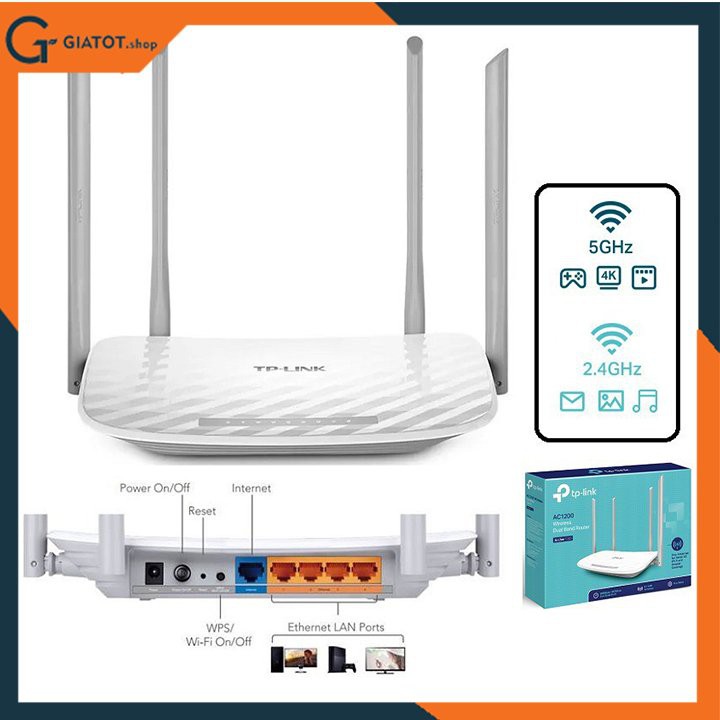 Bộ phát wifi băng tần kép TPLink Archer C50 Wireless AC1200Mbps