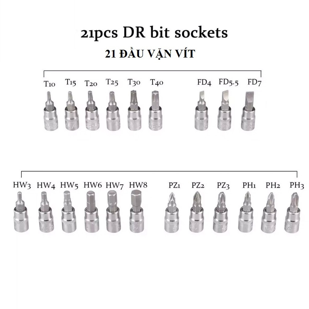 FREESHIP Bộ Dụng Cụ Sửa Chữa Đa Năng 46 Chi Tiết - Bộ Khẩu Sửa Chữa Ô Tô, Xe Máy Hàng Loại 1