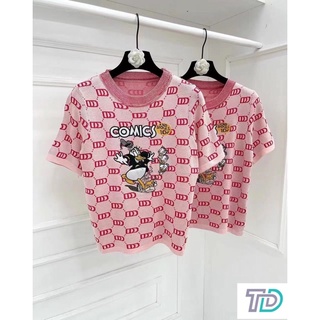 Áo len mongtoghi vịt hồng comic, len mỏng đầu mùa siêu xinh