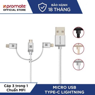 Hàng ord trả khách cáp promate unilink-trio 3in1 mfi certified - giadungbt