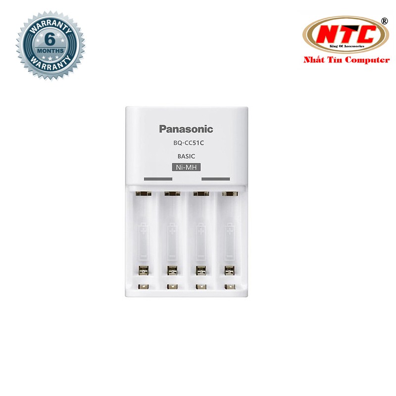 Bộ box sạc kèm 4 pin AA Panasonic Eneloop 1900mAh BQ-CC51C Basic (trắng)