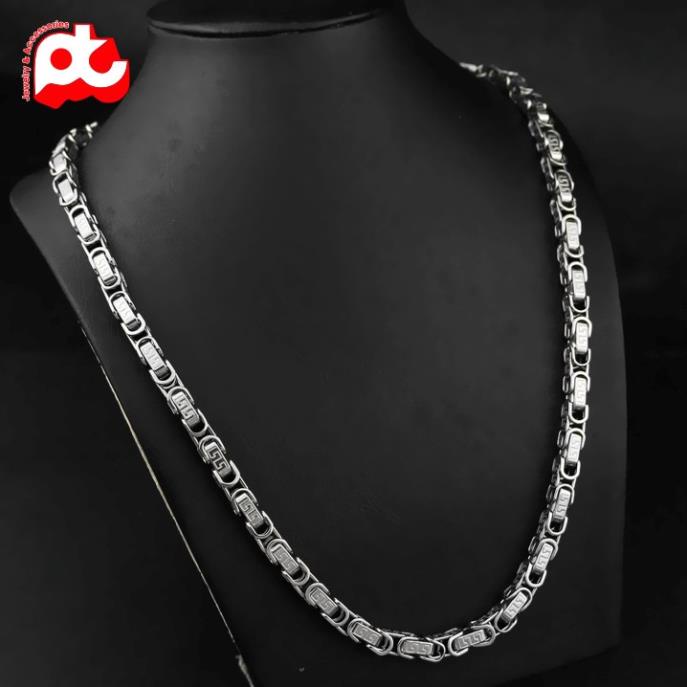 Dây chuyền nam cao cấp thời trang đẹp titan kiểu khắc họa tiết vạn lý trường thành PT JEWELRY 6mm PTDCNA177