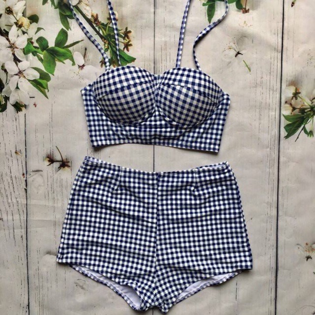 Bikini cup ngực caro