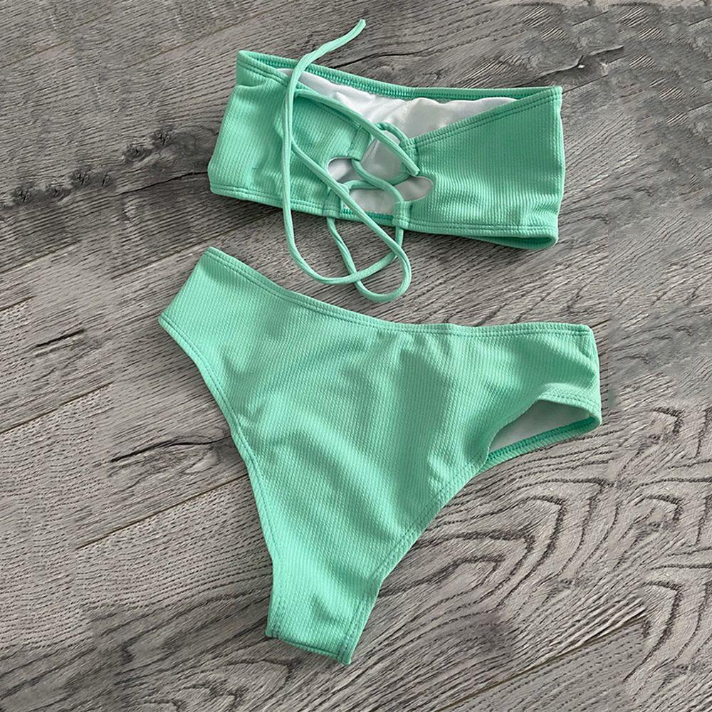 1 Bộ Bikini Không Dây Lưng Cao Nâng Ngực Gợi Cảm