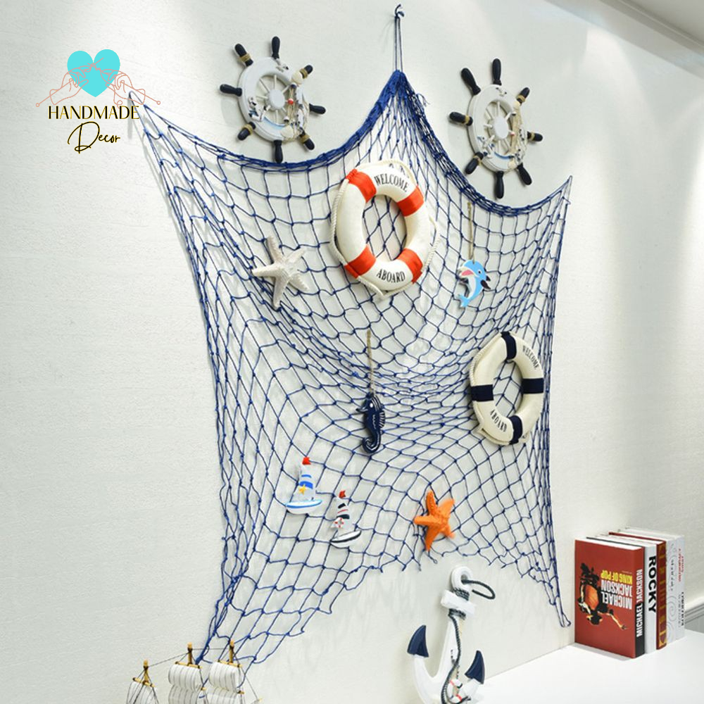 Lưới đánh cá trang trí decor phòng ngủ , phòng khách , góc làm việc, decor chụp ảnh phong cách biển