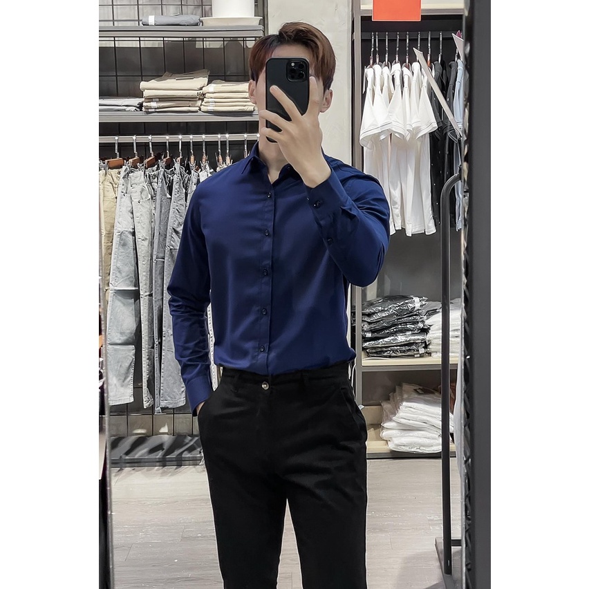 Áo Sơ Mi Nam, Sơ Mi Nam Dài Tay Vải Trơn Mẫu Mới