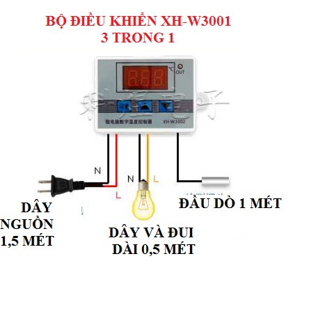 Bộ điều khiển nhiệt độ XH- W3001( 3 trong 1)