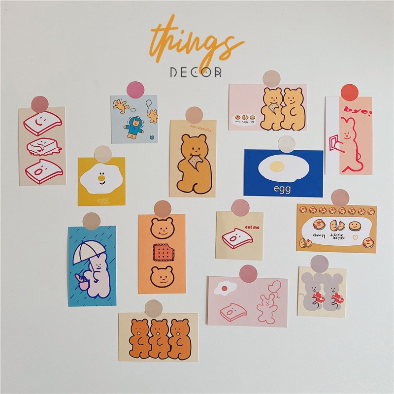 Postcard decor THINGS ảnh dán tường trang trí bàn học phòng ngủ phụ kiện chụp ảnh vintage hàn quốc