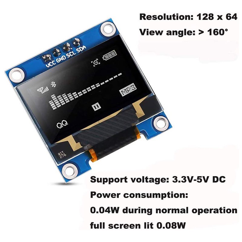 6PCS OLED Display ule IIC 128X64 Pixel OLED White I2C 0.96Inch OLED Display IIC Serial for Arduino UNO Raspberry Pi