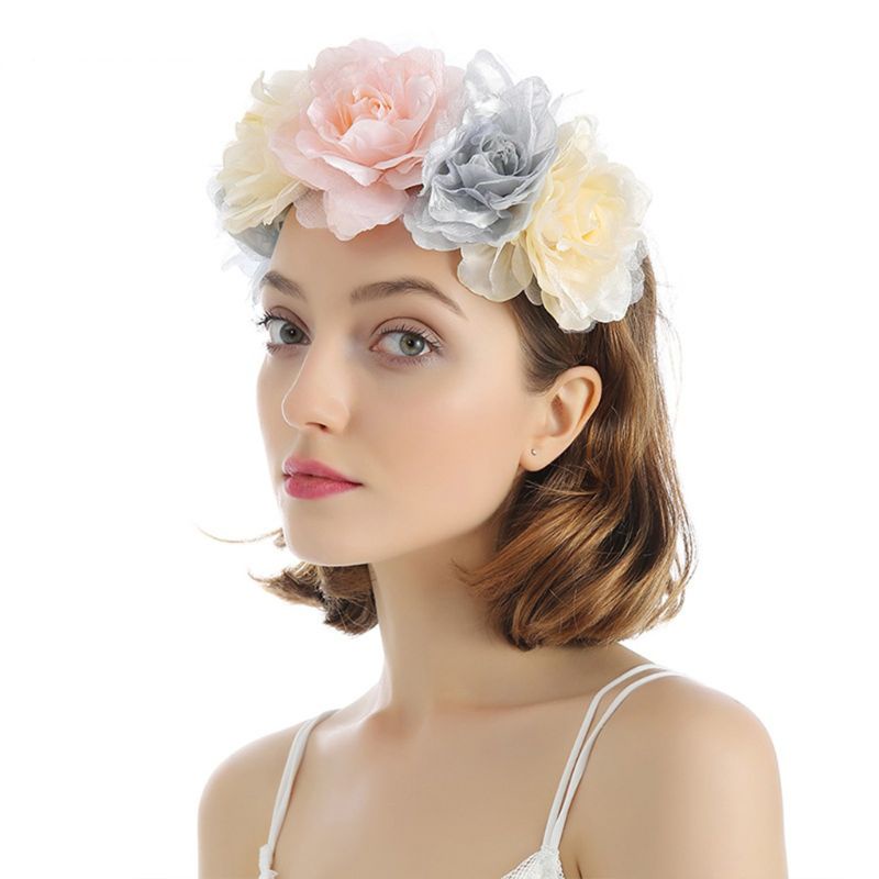Vòng Hoa Đội Đầu 3D Bằng Kim Loại Cho Cô Dâu