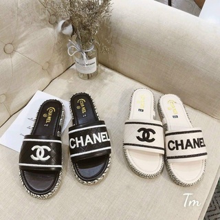 Dép cói thổ cẩm quai ngang ChaneI