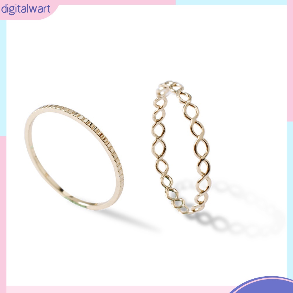Set 9 Nhẫn Đeo Tay Kim Loại Đính Ngọc Trai Giả Thời Trang Cho Nữ
