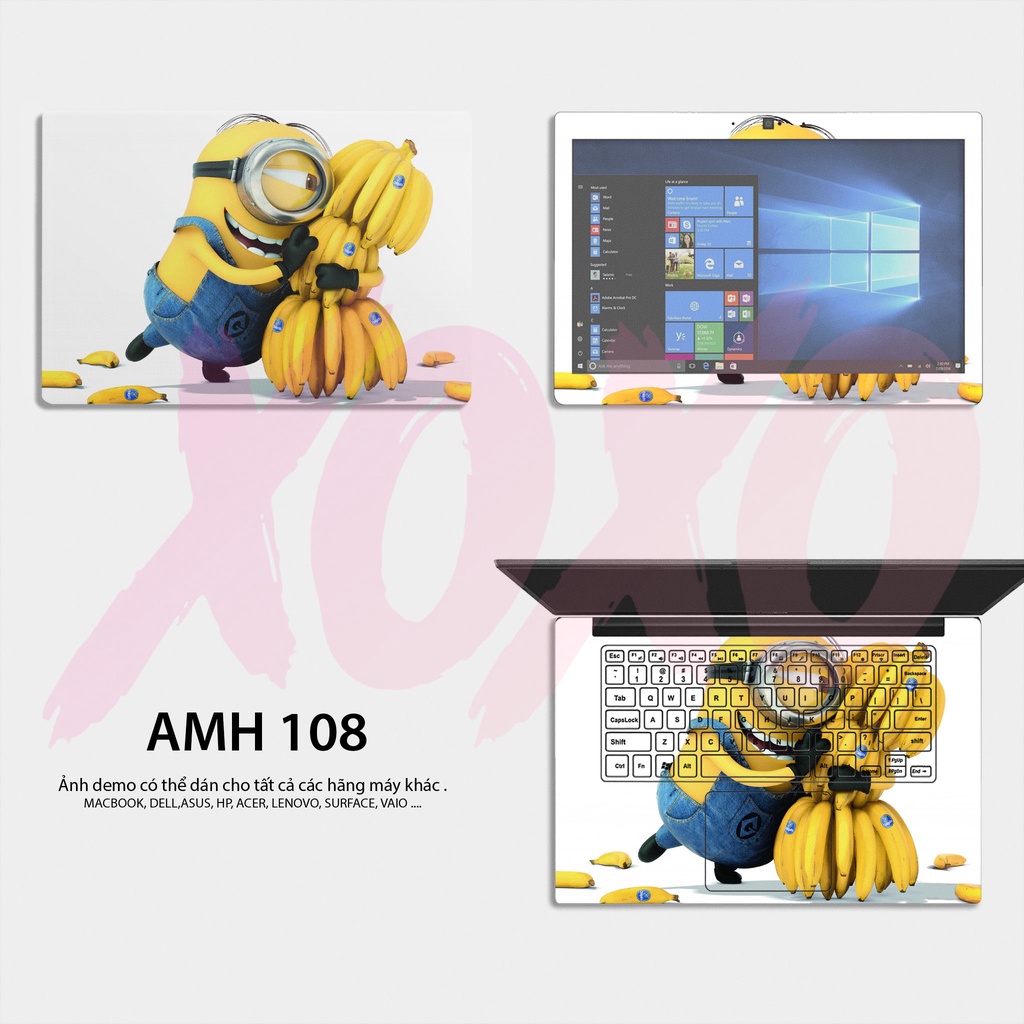 Miếng Dán Skin Laptop Mẫu Minion  - Decal Dán có cho Dell, Hp, Asus, Lenovo, Acer, MSI, Surface,Vaio, Macbook