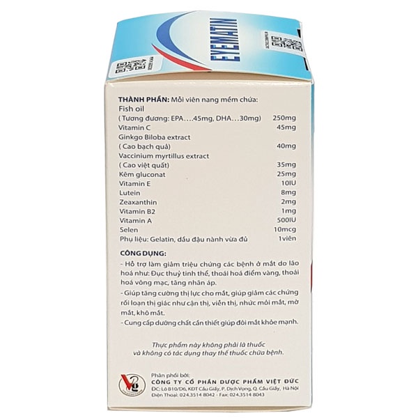 Eyematin - Hỗ trợ làm giảm triệu chứng các bệnh ở mắt như: đục thủy tinh thể, thoái hóa võng mạc, thoái hóa điểm vàng