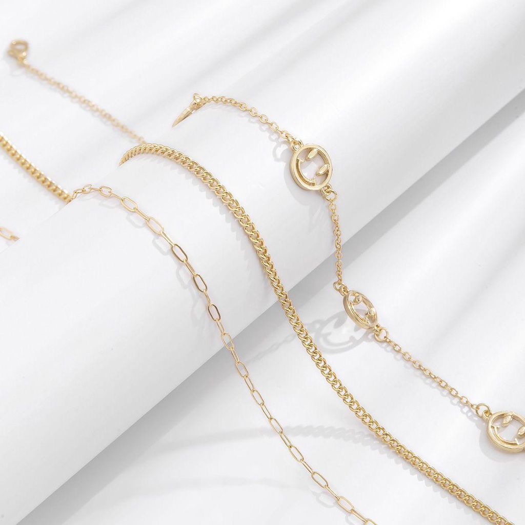 Vòng Cổ Choker Mặt Cười Hình Học Rỗng Phong Cách Hip Hop Punk Hàn Quốc Làm Quà Tặng Cho Bạn Bè